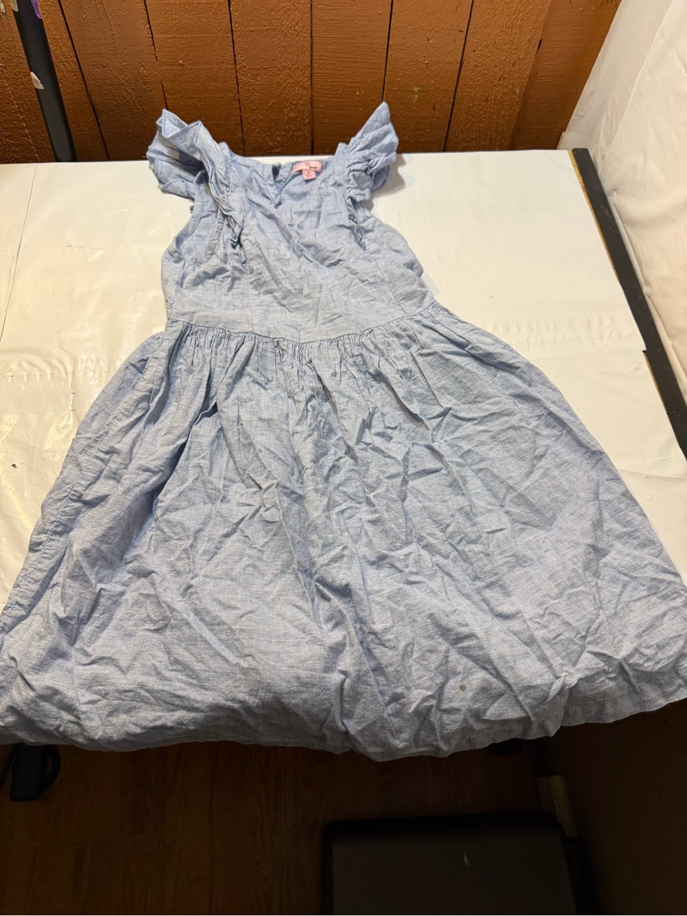 Victory Heart light blue flutter sleeve cotton girls dress size 8